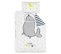 SLEEPWISE Juego de ropa de cama infantil 135 x 200, Certificado Eco-Tex, 2 piezas, funda de almohada 80 x 80 cm, microfibra extrasuave, juego de ropa de cama infantil con cremallera, Space Fun