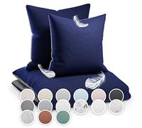 Sleepwise Juego de sábanas, 155x200cm, x2 Fundas de Almohada 80x80cm, ÖKO-Tex, Agradable, Transpirable, sin Arrugas, fácil de cuidar, hipoalergénico, para Todo el año, Azul Oscuro/Gris Claro