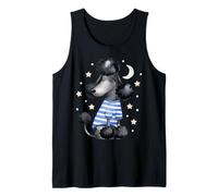 Sleepy Black Caniche Stars and Moon Dog Lover Pijama para Dormir Camiseta sin Mangas