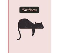 Sleepy Black Cat Composition Notebook: Wide Ruled Notebook with Cozy Cat and Paw Print Cover, 120 Pages