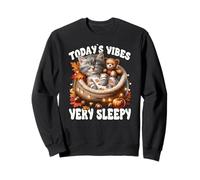 Sleepy Cat For Women Men & Kids Fall Vibes For Kitten Lover Sudadera