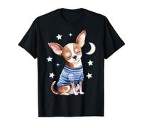 Sleepy Chihuahua Stars and Moon Dog Lover Pijama para Dormir Camiseta