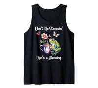 Sleepy Cute Frog Dont Be Stressin Lifes a Blessing Butterfly Camiseta sin Mangas