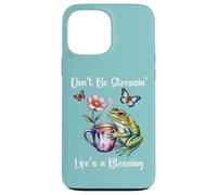 Sleepy Cute Frog Dont Be Stressin Lifes a Blessing Butterfly Carcasa para iPhone 13 Pro MAX