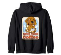 Sleepy Dog Need More Coffee Funny Caffeine Lover Sudadera con Capucha