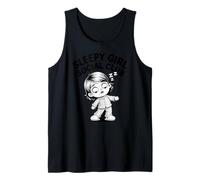Sleepy Girl Social Club Cozy Pijama Humor Lindo Camiseta sin Mangas