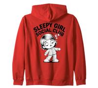 Sleepy Girl Social Club Cozy Pijama Humor Lindo Sudadera con Capucha