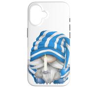 Sleepy GNOME Grandpa with Striped PJ and Candle Night Light Carcasa para iPhone 16