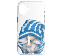 Sleepy GNOME Grandpa with Striped PJ and Candle Night Light Carcasa para iPhone 16 Plus