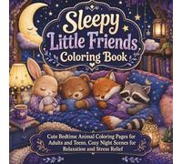 Sleepy Little Friends Coloring Book: Cute Bedtime Animal Coloring Pages for Adults and Teens, Cozy Night Scenes for Relaxation and Stress Relief