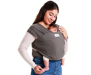 Sleepy Wrap Fular Portabebé Elástico 3-16 kg, Bebé, Gris Oscuro