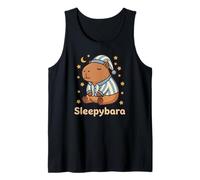 Sleepybara Lindo Capybara Siesta En Pijama Camiseta sin Mangas
