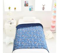 Sleepymoon Manta pesada terapéutica, manta pesada de 2 kg, 100 x 150 cm, Astronautas, 100% Algodón, para un mejor sueño, alivio del estrés y la ansiedad