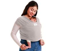 SleepyWrap Fular portabebé para recién nacidos - Porta bebés manos libres, Fular porteo elastizado y ergonómico, Marsupio bebé liviano para niños de entre 3 y 15 kilos (gris claro)