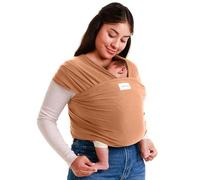 SleepyWrap Fular portabebé para recién nacidos - Porta bebés manos libres, Fular porteo elastizado y ergonómico, Marsupio bebé liviano para niños de entre 3 y 15 kilos (canela)