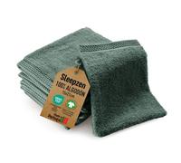 SLEEPZEN - Juego de 6 Toallitas/Guantes de Baño de Algodón Orgánico (Green Bay) - Certificado Gots - 500 g/m² Algodón de Fibra Larga - Muy Absorbentes - Certificado Oeko-Tex - Fabricado en Portugal