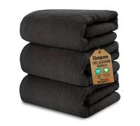 SLEEPZEN - Juego de Toallas de Baño 30x50, Juego de 3 - Gris, en Algodón Orgánico Certificado Gots - 500 g/m² - Ultra absorbentes - Extra Suaves - Fabricadas en Portugal - Certificadas Oeko-Tex