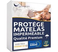 SLEEPZEN Protector de Colchón 200 x 220 cm Impermeable, Certificado Oeko-Tex®, Transpirable, Silencioso, Hipoalergénico, Algodón, Funda Colchòn 200 x 220, Forma de Sábana Bajera