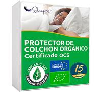 Sleepzen - Protector de Colchon 70x160 cm Algodón Orgánico Certificado Oeko-Tex®, Funda Colchon, Cubre Colchon, Muy Confortable, 100% Natural Sano y silencioso - No Impermeable - Sábana Bajera