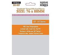 Sleeve Kings Fundas estándar para tarjetas, 110 unidades, transparente de 60 micras de grosor, tamaño grande (76 x 88 mm), compatible con Zombicide y más - SKU: SKS-8827