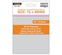 Sleeve Kings Fundas estándar para tarjetas, 110 unidades, transparente de 60 micras de grosor, tamaño grande (76 x 88 mm), compatible con Zombicide y más - SKU: SKS-8827