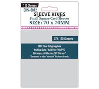 Sleeve Kings SKS-8812 - Fundas estándar para cartas, 110 unidades, transparentes, 60 micras de grosor, tamaño mediano, formato cuadrado (70 x 70 mm), compatible con Power Grid y más -