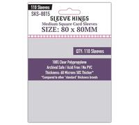 Sleeve Kings SKS-8815 - Fundas estándar para cartas, 110 unidades, transparentes, 60 micras de grosor, tamaño grande y formato cuadrado (80 x 80 mm), compatible con The 7th Continent y más -