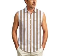 Sleeveless Plaid Shirt For Beer Festival Casual Breathable Woven Shirt For Summer Events, Camisa a Cuadros sin Mangas, Transpirable, Festival, Verano, Hombre.