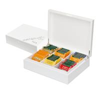 Slege Caja de té de Madera Hecho a Mano 6 Compartimentos,Teabox,Bolsitas de Té,Cajas de Almacenamiento,Organizador de te Sellado,Organizador Bolsas,Ca ja de Café,Especias,Cajita Te Regalo Hogar