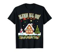 Sleigh All Day Jingle The Way Feliz Navidad Papá Noel Reno Camiseta