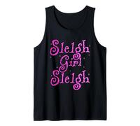 Sleigh Girl Sleigh Bright Christmas Vibes Funny Xmas Holiday Camiseta sin Mangas