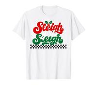 Sleigh Girl Sleigh Christmas Retro Xmas Holiday Camiseta gráfica económica, Hombre, Blanco, L