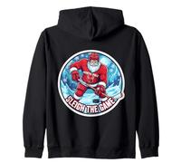 Sleigh The Game Ice Hockey Player Christmas Santa Lover Xmas Sudadera con Capucha