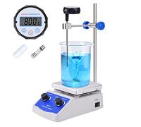 Slendor Agitador magnético SH-2 Mezclador de placa caliente Max 600 °F Agitador de placa caliente de laboratorio 2000 RPM Placa de agitación con termómetro, barra agitadora y soporte de soporte