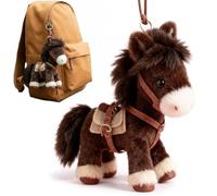SLERFT Abalorio y llavero para bolsa de poni de felpa, colgante de felpa de caballo marrón suave y bonito para mochila, bolso y bolso, decoración diaria(1PC)
