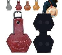 SLERFT Adventure Magnetic Hat Clip, Hat Magnet Clip for Travel on Bag, Handcrafted Leather Cap Clips with Easy Clip-On Design, Caps Holder for Backpack, Luggage, Outdoor Hiking, Camping Trips(Red*1)