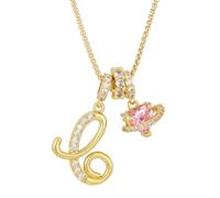 SLERFT Collar Con Colgante De Letra Inicial De La a a La Z De Oro De 3 Capas, Collar Con Monograma De Corazón Personalizado(#C)