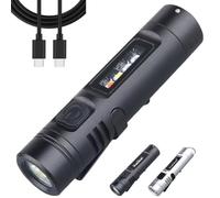 SLERFT Multi-Functional Aluminum Alloy Mini Flashlight, with Clip, Small LED Keychain Flashlights, Rechargeable Pocket Micro Flash Lights Powerful, Travel Miniature Light for Outdoor Camping(1*Black)