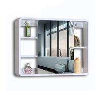 SLGGPJBU Armario de baño con espejo con gran espacio de almacenamiento, estantes ajustables, puertas de espejo dobles, armario de baño, armario de pared, armario de almacenamiento, montaje en pared,
