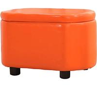 SLGGPJBU Banco de almacenamiento de piel sintética, reposapiés rectangular de gran capacidad, reposapiés apilable de material impermeable para sala de estar, dormitorio, ahorra espacio, color marrón,