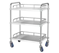 SLGGPJBU Carrito de acero inoxidable con ruedas de bloqueo para hotel, restaurante, hogar, carrito de catering desmontable con almacenamiento, 2 capas, 80 x 48 x 86 cm