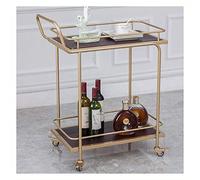 SLGGPJBU Carrito de almacenamiento de 2 niveles con ruedas universales para bar en casa, multifuncional, para servir y bar