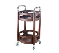 SLGGPJBU Carrito de cocina con ruedas y asa, mini carritos de bar para el hogar, estantes de almacenamiento de 2 niveles con barandilla, carrito de té rodante