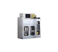 SLGGPJBU Carrito de cocina de acero inoxidable con armario de almacenamiento para uso doméstico y restaurante, carro con ruedas duradero con estantes y cajones, ideal para organizar la cocina y