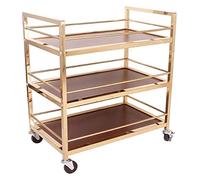 SLGGPJBU Carrito de servicio de hotel de acero inoxidable de 3 niveles, carrito de catering desmontable para cocina, restaurante, cafetería, carrito de servicio duradero y eficiente