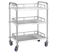SLGGPJBU Carrito de servir, carrito de acero inoxidable, carrito de almacenamiento desmontable, con ruedas de bloqueo, estante de coche de cocina, carrito de servicio utilitario