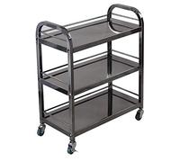 SLGGPJBU Carrito de té de acero inoxidable de 3 capas, carrito de comedor rodante, carrito de herramientas de postre de hotel, carrito de herramientas móvil para hotel y restaurante, almacenamiento de