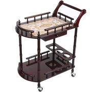 SLGGPJBU Carrito de té de madera, carrito de comedor con ruedas, carrito de comedor, carrito de herramientas de postre de hotel, carrito de herramientas móvil de lujo para hotel y restaurante