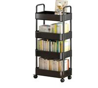 SLGGPJBU Carrito rodante de 4 niveles, estante de almacenamiento de varios pisos, estante de almacenamiento móvil, estante de almacenamiento para cocina, baño, organizador de diapositivas