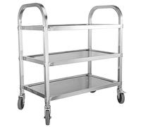 SLGGPJBU Carro de servir, carrito de cocina de 2/3 niveles, carrito de servicio rodante de acero inoxidable, catetrolley, con ruedas de bloqueo, estante de almacenamiento de cocina, para